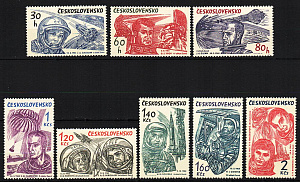 ЧССР 1964, Космос, Космонавты, 8 марок